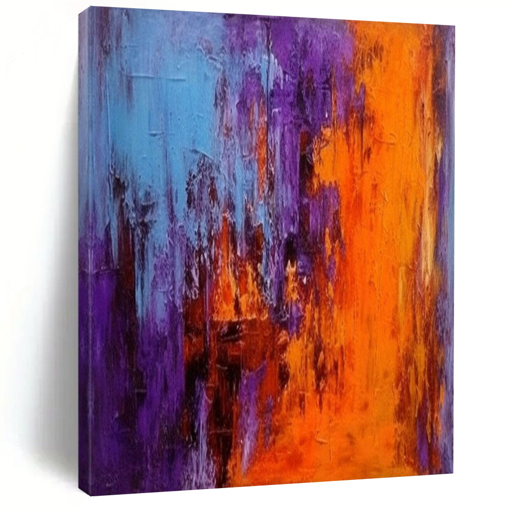 Purple - Orange Abstract Clash Acrylic Art, Perfect for Music Room & Eclectic Den LargeART1032
