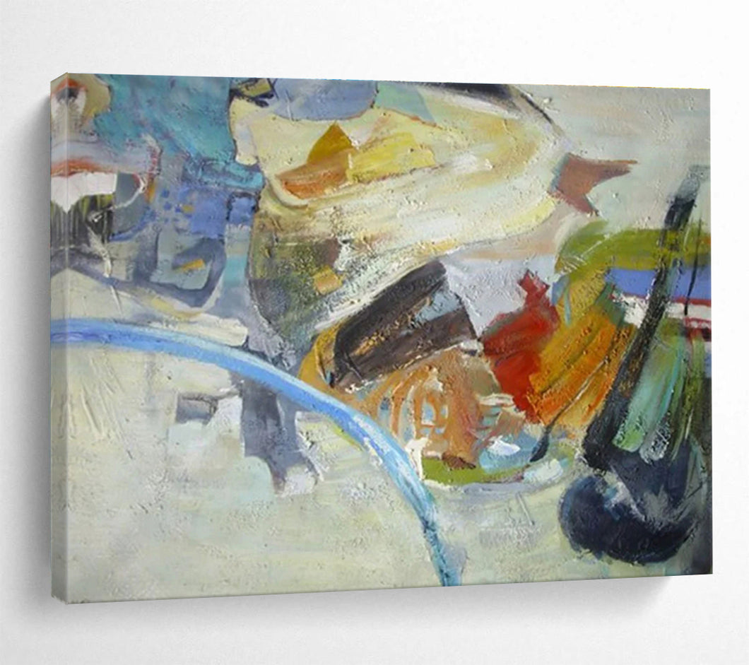 Abstract Still “Colorful Chaos” Painting on Canvas, Expressive Still Life Art DKH845