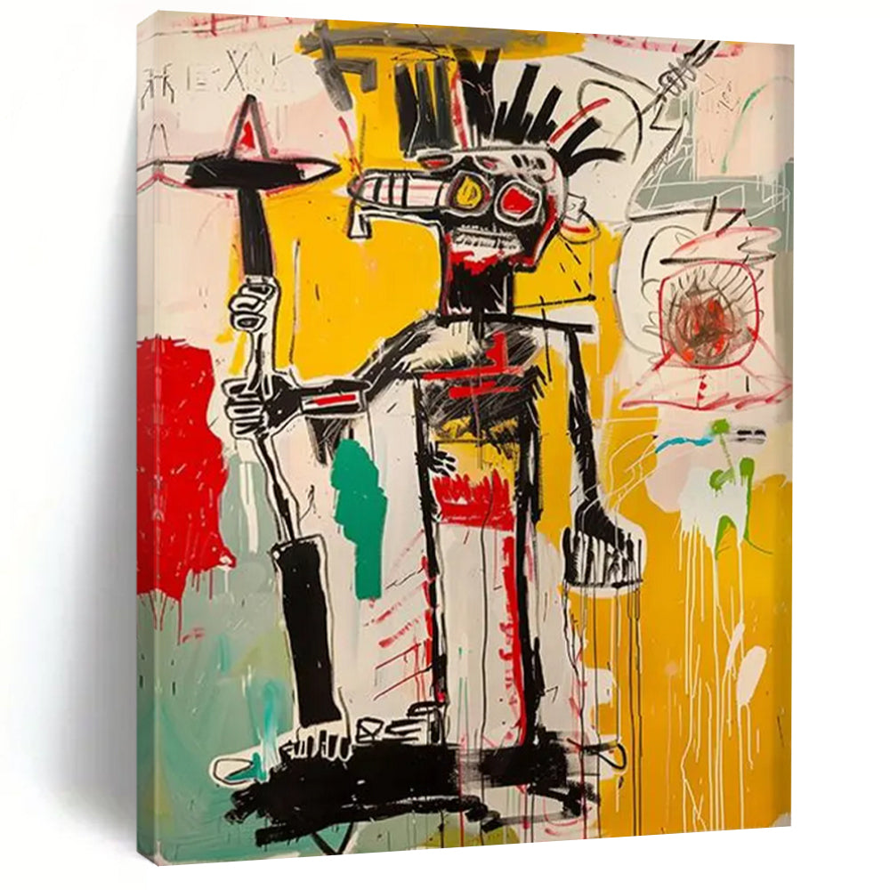 “Raw Tribal - Inspired Figure” – Expressive Abstract Figurative Art with Chaotic Lines DTP103