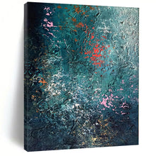 Load image into Gallery viewer, Hand - painted Oversized Teal - Toned Textured Abstract Acrylic Art for Calm Bedrooms LargeART0002
