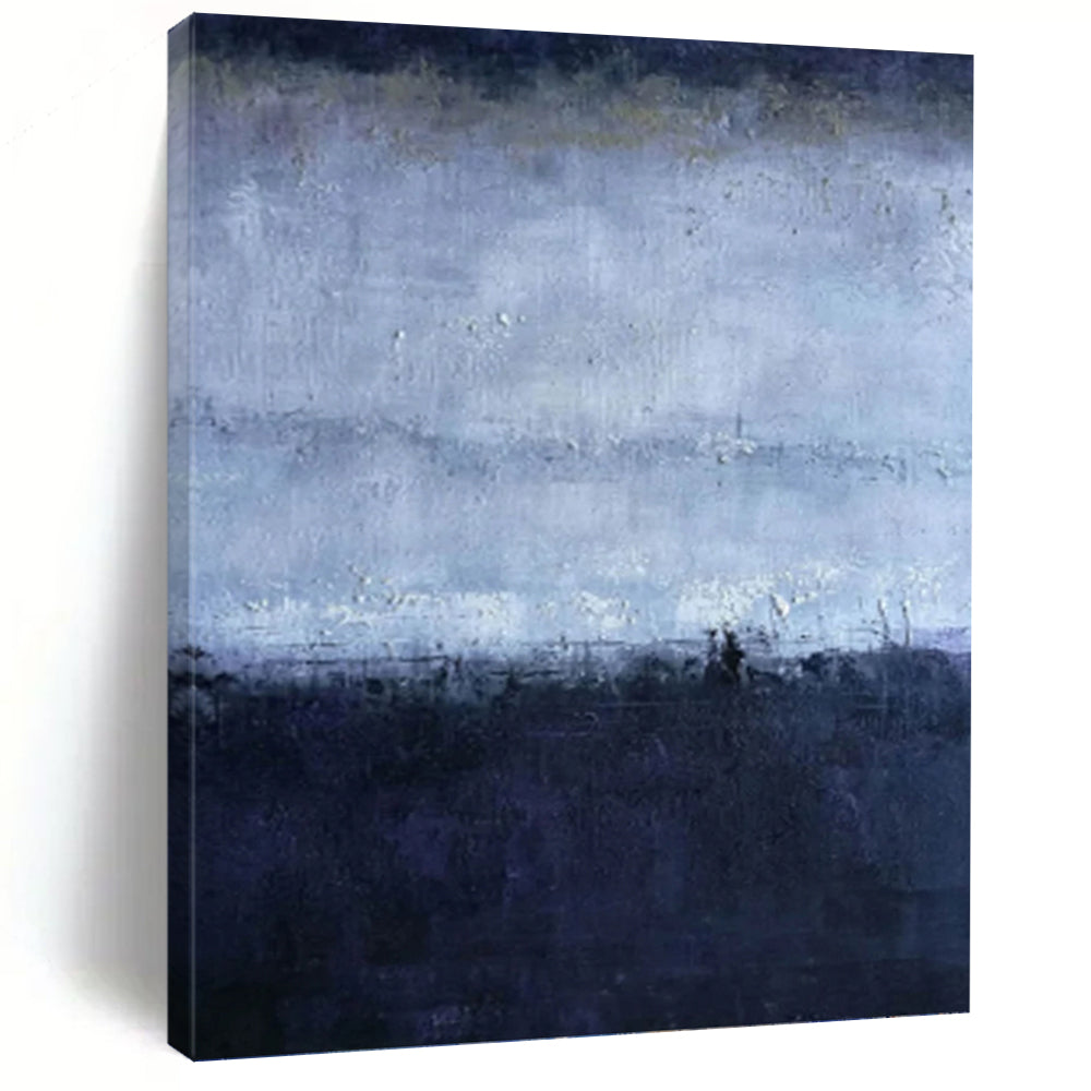 “Blue and Purple Abstract Landscape” - Atmospheric Abstract Art on Canvas DKH1563