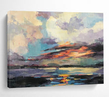 Load image into Gallery viewer, Colorful Sunset Abstract Painting for Beach House Veranda &amp; Boho - Chic Living Room DKH197
