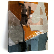 Load image into Gallery viewer, Geometric Collage in Warm Tones Acrylic Art - Perfect for Bohemian - style Cafe &amp; Creative Studio LargeART0567
