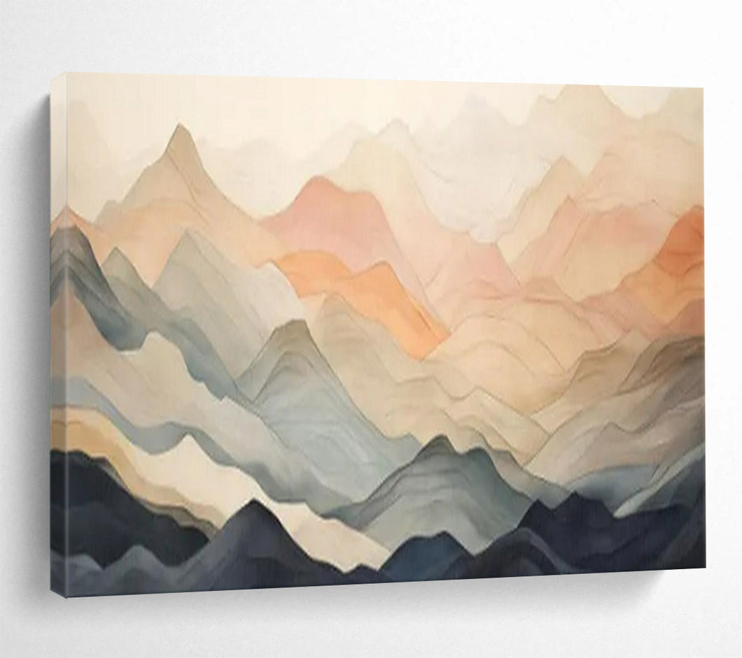 Hand - painted Gradient Mountain Silhouettes Acrylic Art for Zen - Inspired Home Offices LargeART1696