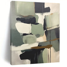 Load image into Gallery viewer, Large Green - Gray Shape Fusion - Perfect for Sustainable Home &amp; Eco - Conscious Workplace LargeART0748
