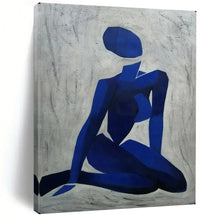 Load image into Gallery viewer, Abstract Painting, Blue &amp; Gray, Figurative Art for Meditation Room &amp; Gallery LargeART2165
