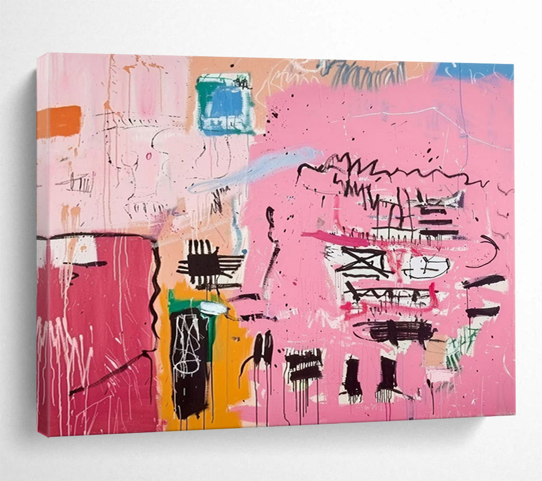 Pink Abstract Expression Large - Scale Hand - painted Abstract Acrylic Art DLZ198