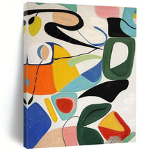 Load image into Gallery viewer, Colorful Abstract Shapes Collage Acrylic Art - Suited for Playful Kids’ Room &amp; Bohemian - style Studio LargeART0625
