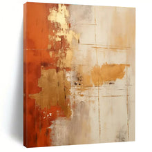 Load image into Gallery viewer, Orange - Gold Abstract Acrylic for Hotel Lobby &amp; Luxury Home LargeART0818
