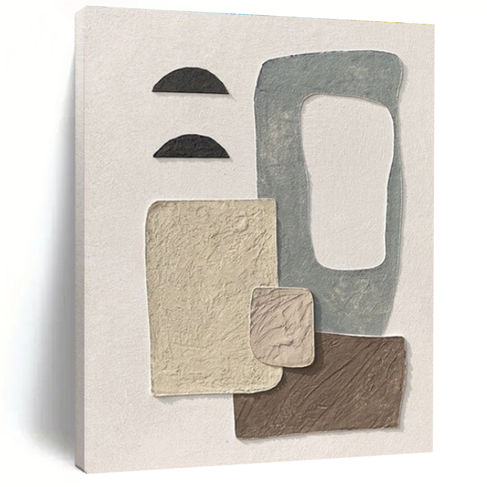 Neutral Textured Abstract Art – Perfect for Scandinavian - Style Nursery & Calm Office Breakroom LargeART0679