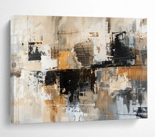 Load image into Gallery viewer, Hand - painted Neutral Tones Abstract Composition Acrylic Art for Serene Spa Waiting Areas LargeART1717
