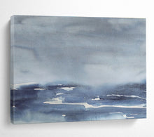 Load image into Gallery viewer, Monochromatic Blue Abstract Seascape for Coastal Bedroom &amp; Relaxing Reading Nook DKH168
