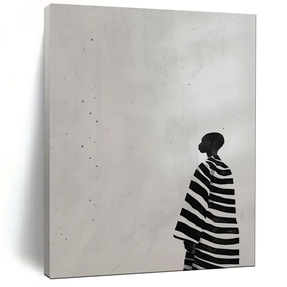 Black - White Abstract Silhouette Art, Perfect for Modern Gallery Wall & Thoughtful Study LargeART2040
