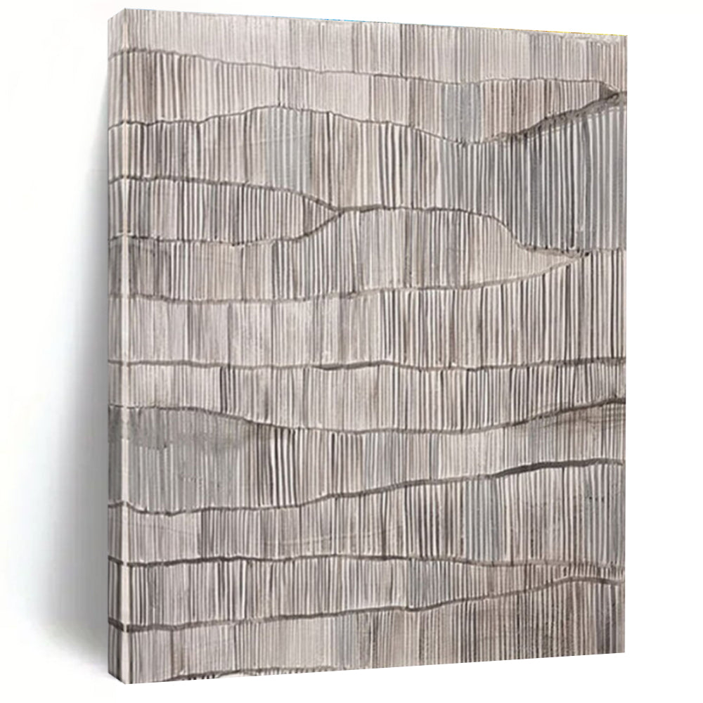 Custom Large Gray - Textured Wave Pattern – Great for Minimalist Office & Modern Art - Themed Library LargeART0719