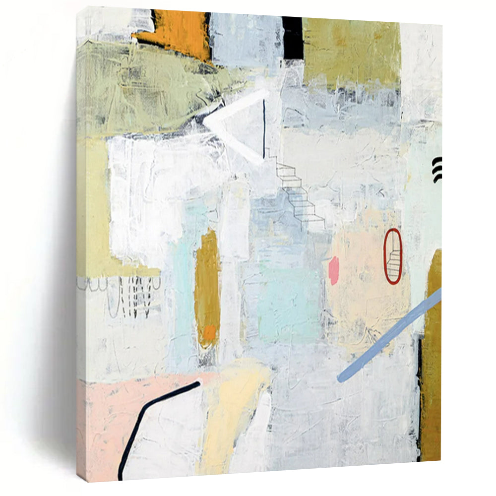 Mixed - Tone Abstract Composition - Fits Eclectic Living Room & Art Gallery Pop - Up LargeART2390
