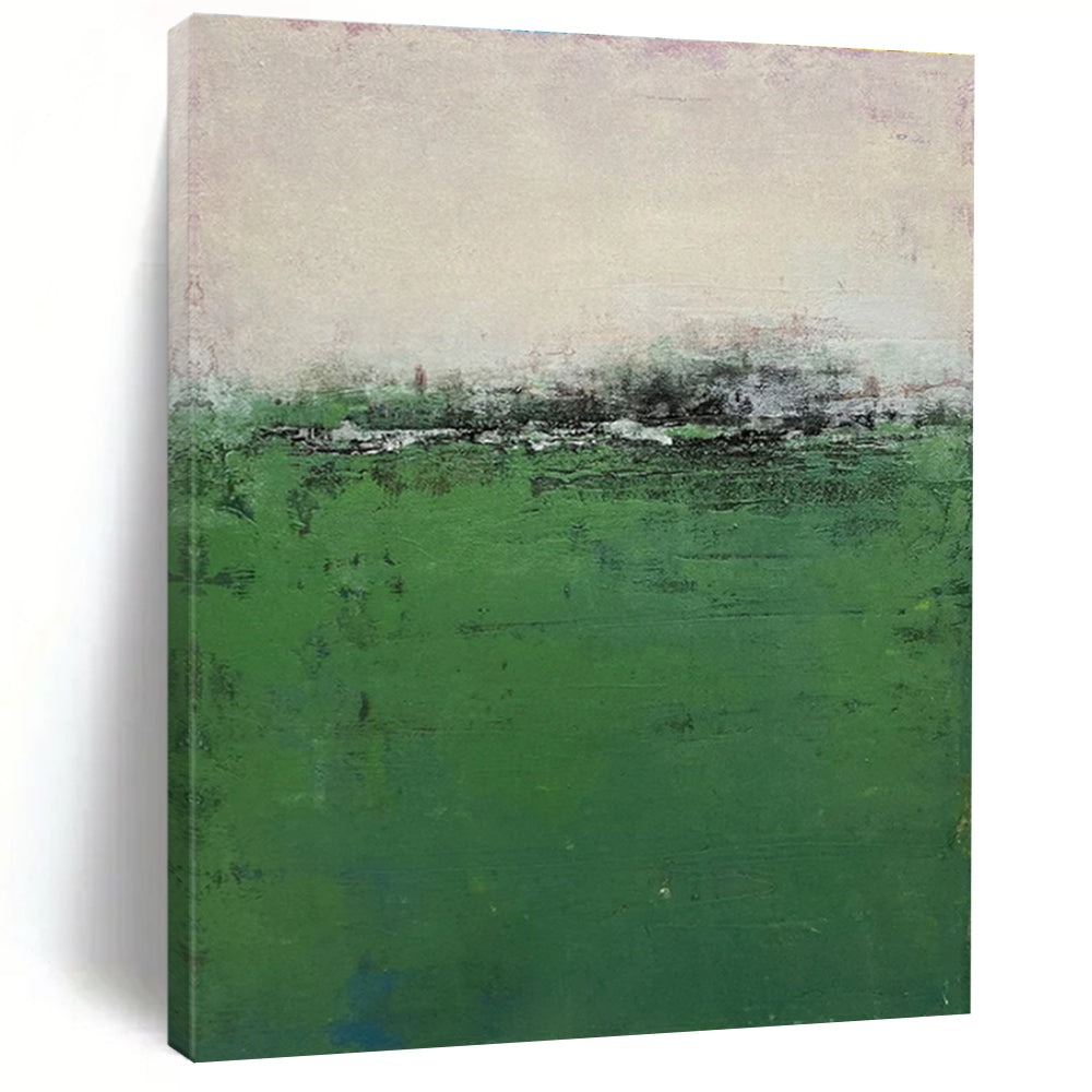 Misty Green Field Acrylic Art - Suited for Nature - lover’s Study & Minimalist Living Room LargeART0645