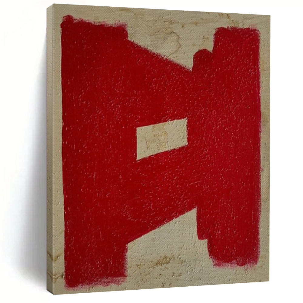 Red Geometric Abstract Acrylic Art, Perfect for Bold Home Office & Statement Hallway LargeART0992