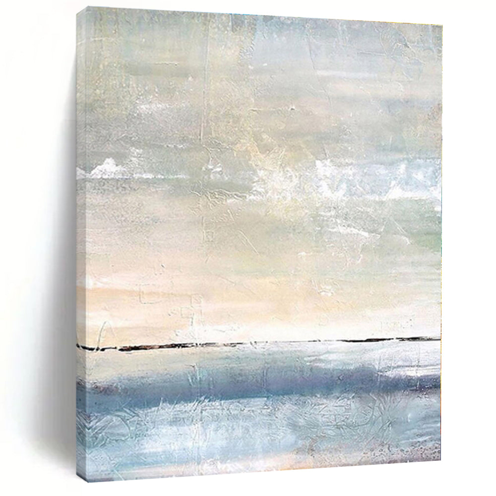 Serene Sea and Sky Abstract Acrylic Art - Perfect for Beach House & Meditation Room LargeART0547