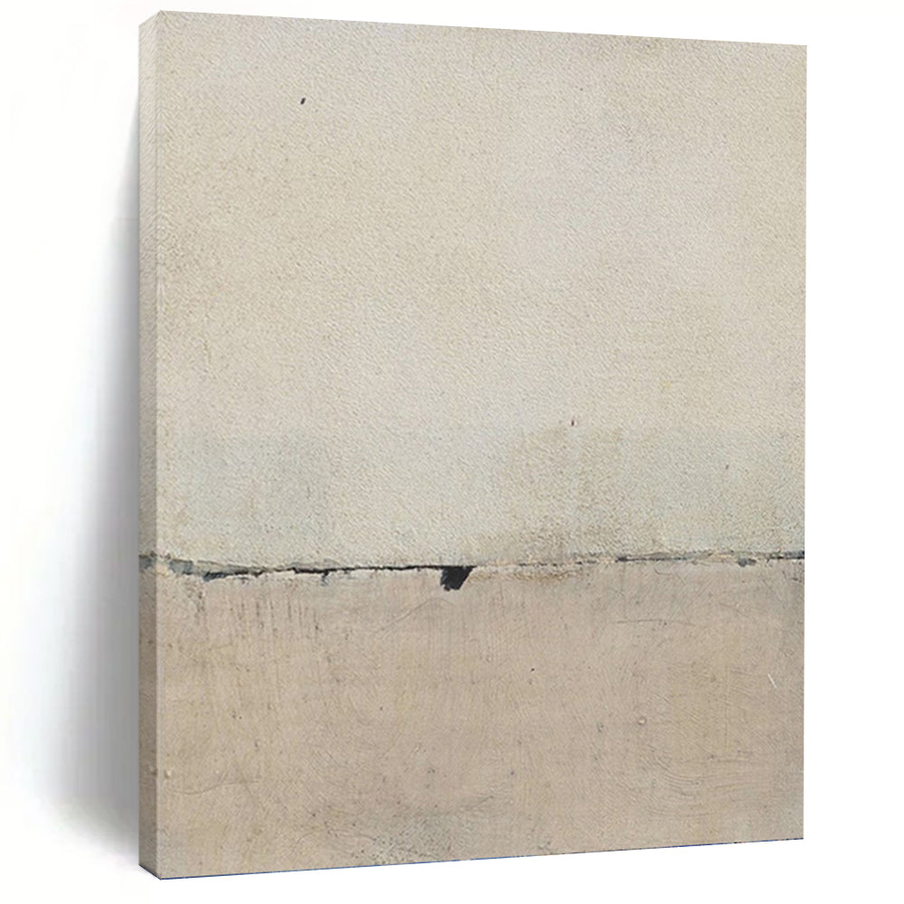 “Subtle Beige and Black” - Monochromatic Abstract Art on Canvas DKH1420