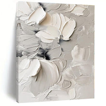 Load image into Gallery viewer, White Floral Textured Abstract Canvas Painting, Perfect for Elegant Bedroom &amp; Feminine Boutique LargeART1289
