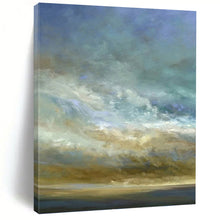 Load image into Gallery viewer, “Dreamy Sky Horizons” Abstract Cloudscape Painting on Canvas, Soothing Wall Art DKH953

