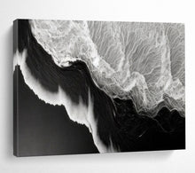 Load image into Gallery viewer, Black and White Ocean Wave Aerial Abstract acrylic painting DLZ075
