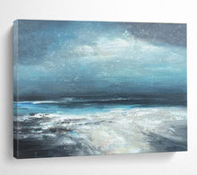 Load image into Gallery viewer, Starry Night Sea Abstract Painting for Coastal Bedroom &amp; Relaxing Lounge DKH111
