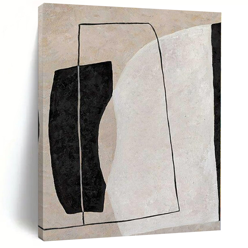 Neutral Tones Abstract Shapes Abstract Canvas Painting, Ideal for Minimalist Meditation Room & Serene Yoga Studio LargeART1123