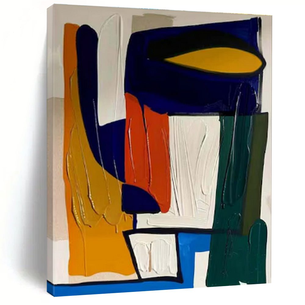 Bold Color Block Composition Acrylic Art - Perfect for Modernist Office & Art Deco - inspired Entryway LargeART0627
