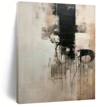 Load image into Gallery viewer, Large - Format Hand - painted Black and White Dripping Abstraction Acrylic Art for Edgy - Style Studios LargeART0251
