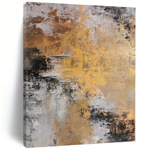 Load image into Gallery viewer, Hand - painted Large - scale Gold and Gray Abstract Textures Acrylic Art for Luxurious Living Rooms LargeART0014

