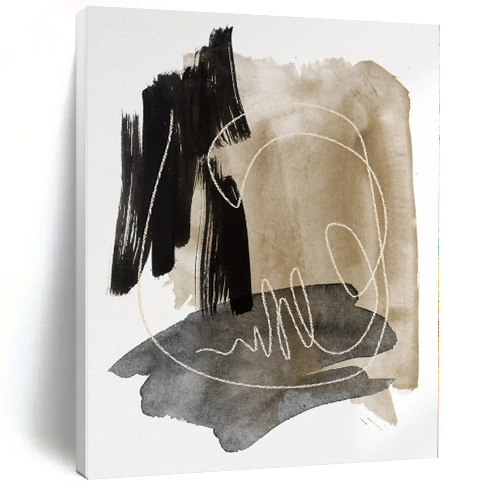 Enormous Earth - Toned Abstract Composition Acrylic for Bohemian Living Room & Rustic Café LargeART0337