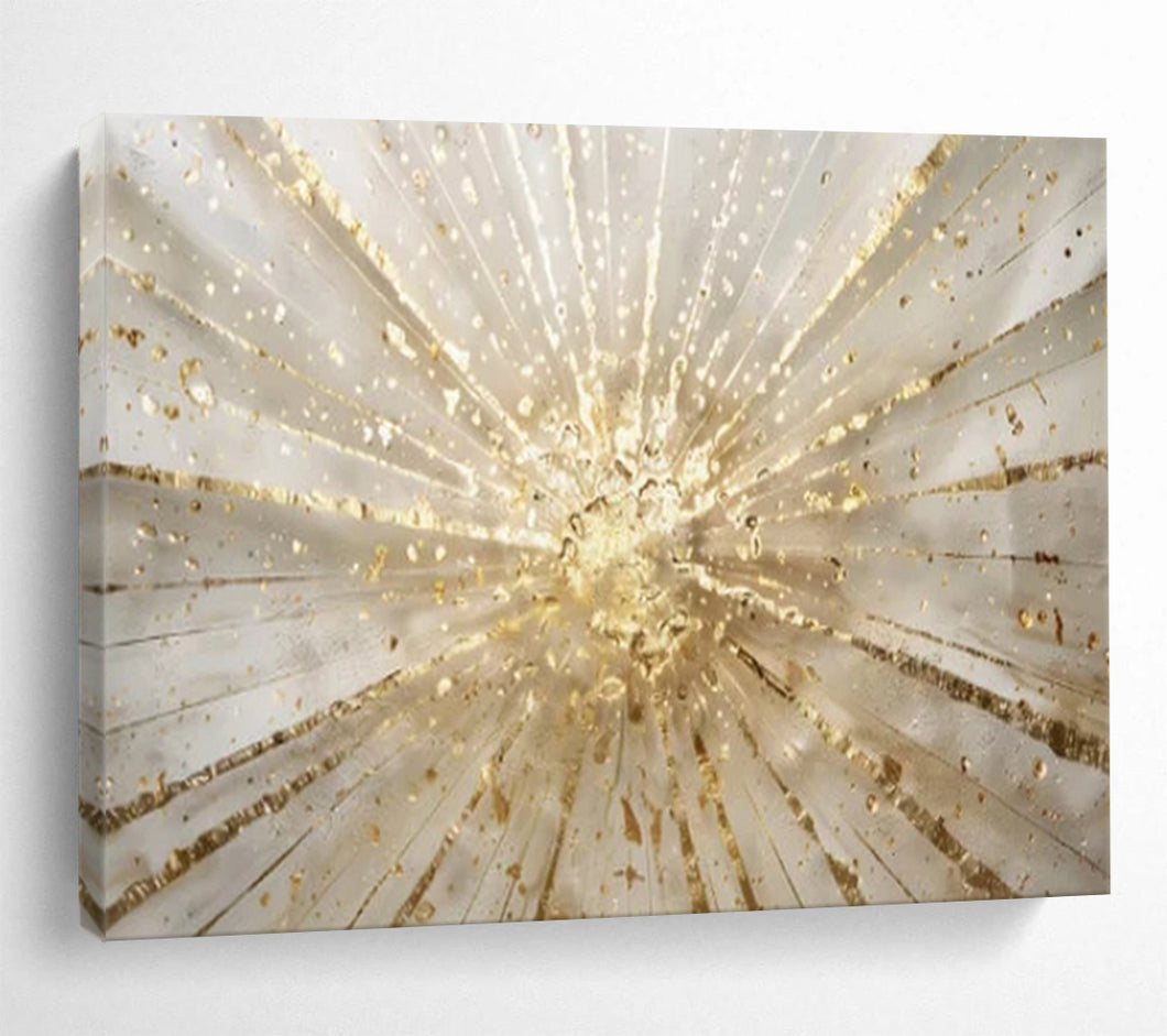 Golden Burst Hand-Painted Abstract Acrylic Art for Living Room Ceiling Accent LargeART1615