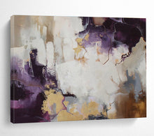 Load image into Gallery viewer, Purple and Gold Abstract Painting for Luxury Bedroom &amp; Elegant Dining Room DKH131
