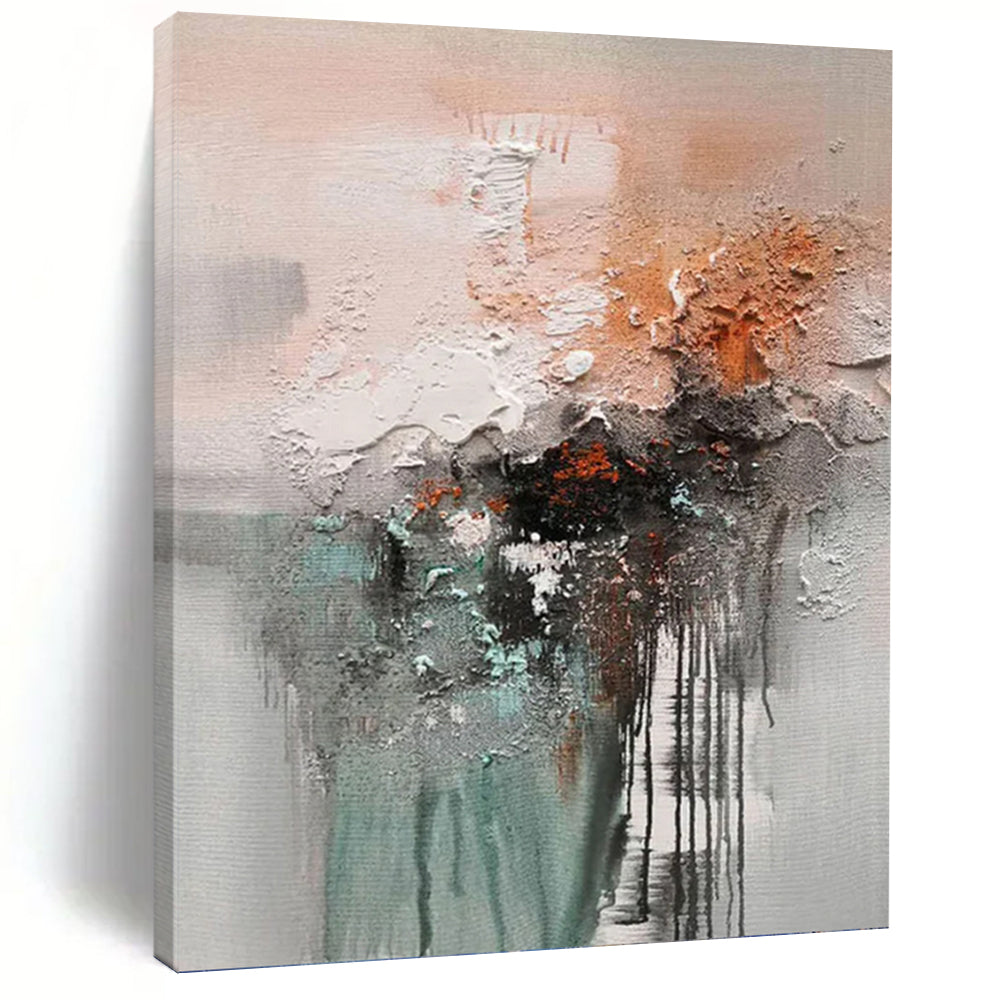 “Textured Abstract with Earth Tones” - Mixed - Media Abstract Art on Canvas DKH1564