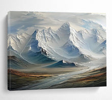 Load image into Gallery viewer, Majestic Mountain Abstract Painting on Canvas - “Snowy Peaks” DKH728
