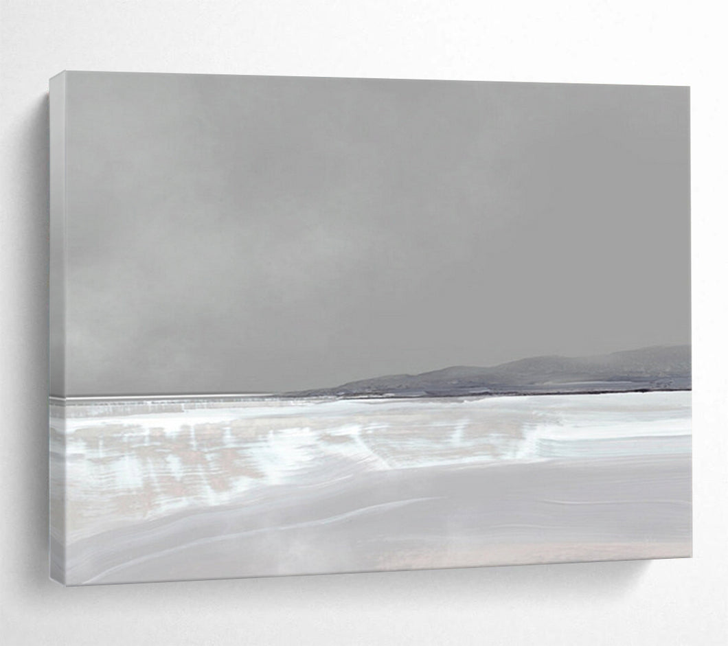 Minimalist Gray Abstract Horizon Abstract acrylic painting DLZ137