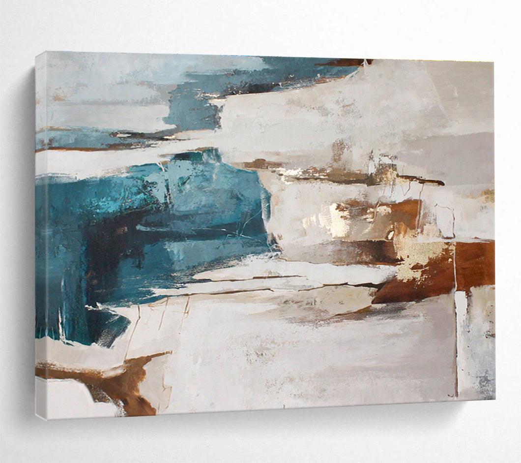 Blue Brown White Abstract Painting DKH520