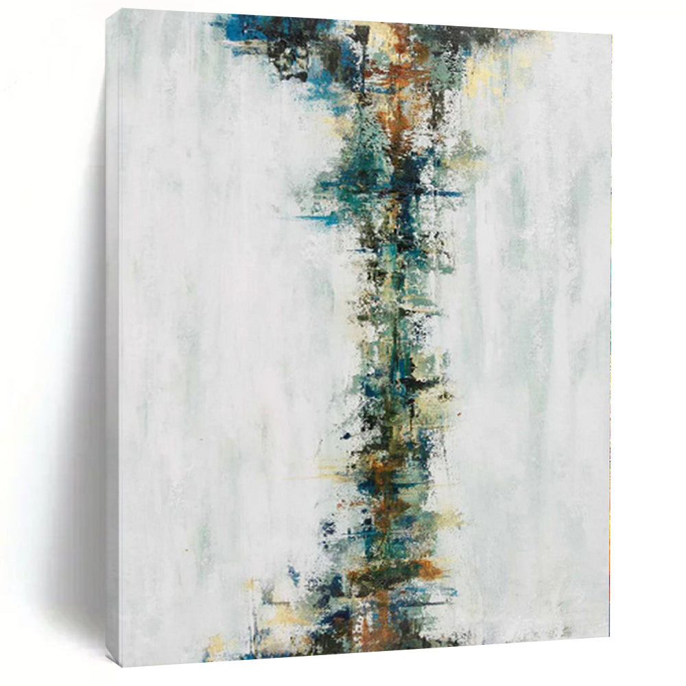 Hand - painted Oversized Vertical Color Fusion Abstract Acrylic Art for Modern Hallways LargeART0025
