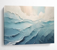 Load image into Gallery viewer, “Textured Sea Waves” - Impasto - Style Abstract Acrylic, Suits Bathroom and Coastal Living Room DLZ227

