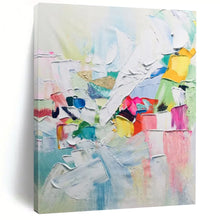 Load image into Gallery viewer, “Color - Blocked Abstract Joy” – Thickly Textured Oil Painting with Rainbow Hues DTP274
