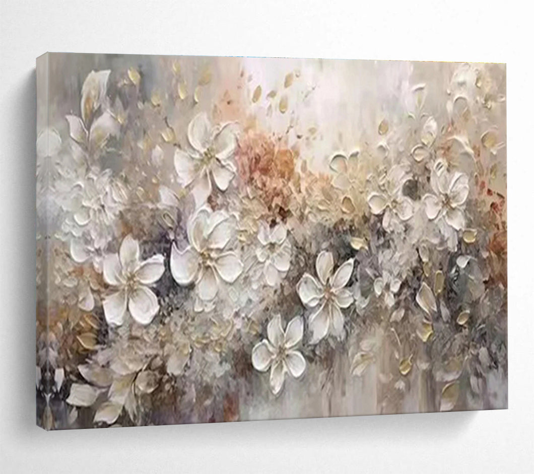 Textured Floral Abstract Painting for Elegant Living Room & Luxury Bridal Suite DKH259