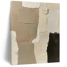 Load image into Gallery viewer, “Neutral Collage Textures” - Beige, Black Abstract Art on Canvas DKH1161

