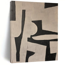 Load image into Gallery viewer, Hand - painted Extensive Black - White Geometric Abstract Acrylic Art for Modern Offices LargeART0098
