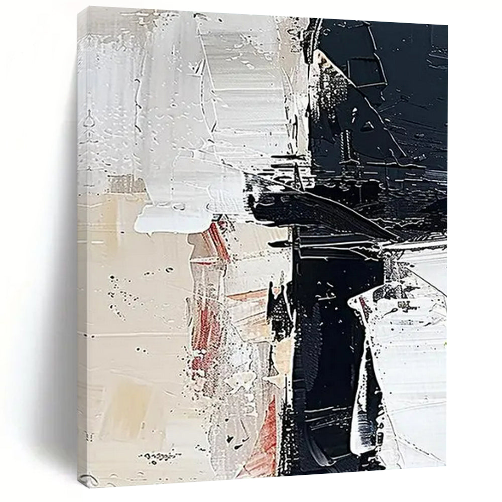 Monochrome Abstract with Red Accents - Fits Contemporary Gallery & Creative Studio LargeART2366