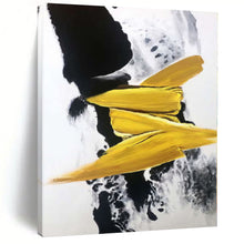 Load image into Gallery viewer, Oversized Black - Yellow Abstract Bold Acrylic for Dynamic Game Room LargeART0303
