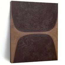 Load image into Gallery viewer, “Dual Dark Textured Shapes” - Brown Abstract Art on Canvas DKH1169
