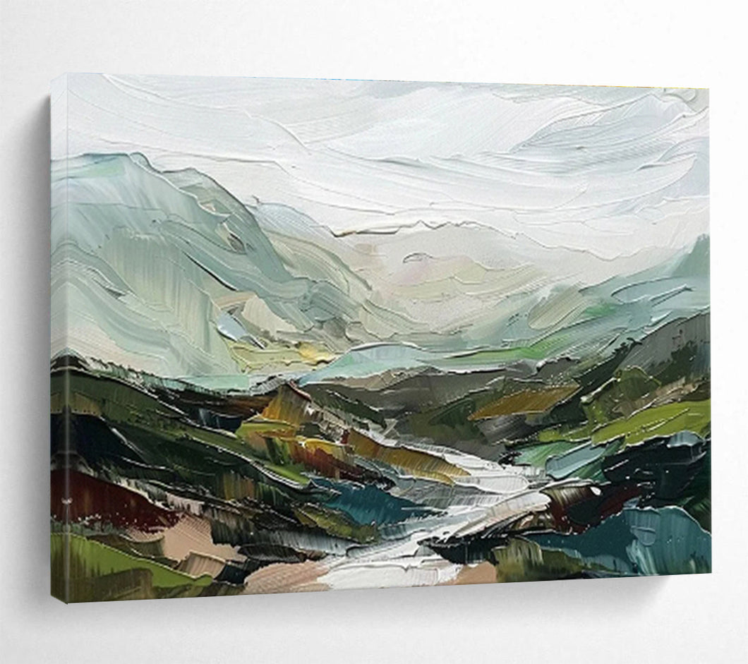 Textured Landscape Abstract Painting on Canvas - “Mountain Textures” DKH725