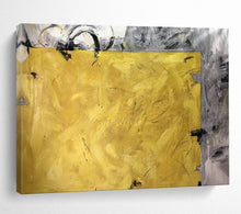 Load image into Gallery viewer, Bold Yellow - Gray Abstract Acrylic painting DLZ153
