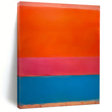 Load image into Gallery viewer, “Orange, Pink and Blue Color - Blocked Abstract” - Color - Field Abstract Art on Canvas DKH1604

